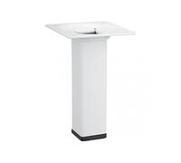 Pied de meuble carré fixe acier époxy blanc, 10 cm Blanc G
