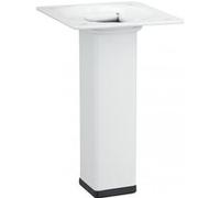 Pied de meuble carré fixe acier époxy blanc, 10 cm Blanc G