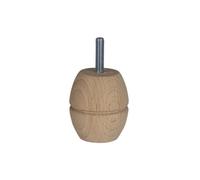 Pied de meuble - CIME - Boule - Hêtre brut - Blanc / Beige - 6 cm - Charge 50 kg