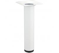 Pied de meuble cylindrique fixe - HETTICH - acier époxy blanc - Hauteur 150mm - Charge maximale 50kg