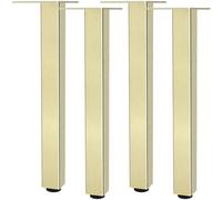 Pied de Meuble Doré, 4 Pièces Pieds de Table a Manger Pied de Meuble Reglable Pieds Canapé Aluminum Alloy | Anodisé Pattes Armoire Hauteur: 6-60cm Bureau Cuisine Convient Placard Ottomane-45cm/17.7"