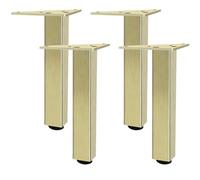 Pied de Meuble Doré, 4 Pièces Pieds de Table a Manger Pied de Meuble Reglable Pieds Canapé Aluminum Alloy | Anodisé Pattes Armoire Hauteur: 6-60cm Bureau Cuisine Convient Placard Ottomane-20cm/7.9"