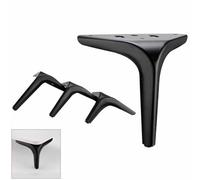 Pied de Meuble en métal 4 pcs Pieds de canapé Moderne Triangle Armoire Jambe Table d’extrémité Pieds de Remplacement pour Armoire Canapé Chaise de canapé (15cm (5,9 po), Noir)