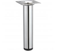 Pied meuble cylindrique HETTICH fixe acier chromé gris Gris