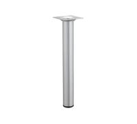 Pied table basse cylindrique fixe, H.25 cm acier mat gris