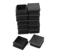 Pied de meuble SOURCING MAP 34mm x 34mm Plastique Insert de tube carré Bouchon Pied Chaise Embout Patin Glisseurs Table Noir 12Pcs