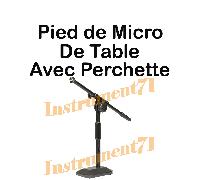 Pied de MICRO de Table avec Perchette à Embase Lourde