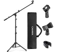 Pied de Microphone au Sol Mobile 2 en 1 Trépied en Métal avec Deux Clips Différents Réglable et Pliable Support pour Concerts Conférence Vidéo Scène Mariages CY0239.[J716]