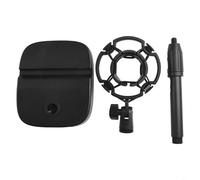 Pied de microphone de bureau avec support de téléphone et base, hauteur réglable, parfait pour doublage, entretiens et création musicale (C)