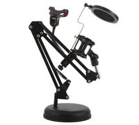 Pied de Microphone de Studio Réglable pour Diffusion en Direct | Bras Perche Double, Filtre Anti Pop Intégré, Base Métal Épaisse, pour Home Studio et Enregistrement Vocal