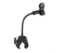 Pied de microphone flexible en col de cygne avec pince - Bras réglable pour diffusion en continu et podcasting - Support ABS noir de 30 cm (clip vigoureux U15)