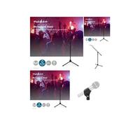 Pied de Microphone - Télescopique - Hauteur max 195 cm - Support inclus - Couleur Noir