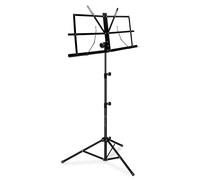 Pied de musique pliable Noir Peu encombrant Hauteur réglable Pied de musique stable pour performance