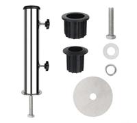 Pied de parapluie d'extérieur réglable avec tube en acier inoxydable et trou de vis d'ancrage pour une fixation sûre (galvanoplastie)