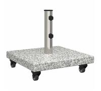 Pied de parasol 30kg Granite Carré - Solide&Luxe - Gris - 45 x 45 x 45 cm - avec roues（38054）