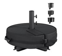 Pied de Parasol, à Remplir de Sable, pour les Parasols de 1,5 à 3 m, avec 3 Bagues Réductrices, 55 x 55 x 40 cm, Noir
