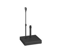 Outsunny Pied de Parasol carré, Support Parasol en HDPE sur roulettes avec poignée Ajustable, Base de Parasol Remplissage Eau Sable, Socle de Parasol pour terrasse, 60 x 60 x 104 cm, Noir