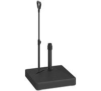 Outsunny Pied de Parasol carré, Support Parasol en HDPE sur roulettes avec poignée Ajustable, Base de Parasol Remplissage Eau Sable, Socle de Parasol pour terrasse, 60 x 60 x 104 cm, Noir