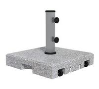 Outsunny Pied de Parasol - Base de lestage en Granit carré pour mât Ø32 Ø38 Ø48 mm 28kg Socle avec 2 roulettes, poignée rétractable - dim. 41L x 41l x 37,5H cm