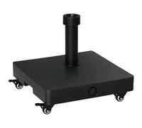 Accessoire parasol Outsunny Pied de parasol base de lestage parasol carré HDPE surface granuleuse noir