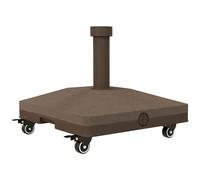 Pied De Parasol Base De Lestage Parasol Carré Hdpe Surface Granuleuse Marron