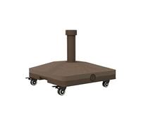 Outsunny Pied de parasol – Base de lestage pour parasol carré HDPE, surface granuleuse marron
