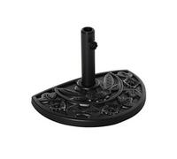 Pied de parasol base de lestage parasol demi-cercle dim. 50L x 32l x 32H cm HDPE motif fleurs feuilles noir Noir G