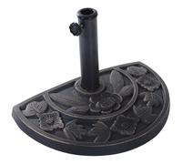 Outsunny Pied de Parasol Base de lestage Parasol Demi-Cercle Poids Net 9 kg résine Imitation Fonte Motif Fleur 50L x 31l x 32H cm Bronze