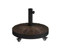 Outsunny Pied de Parasol Base de lestage Rond Poids Net 22,7 kg en résine avec 4 roulettes - dim. Ø 52 x 41H cm - Bronze