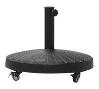 Pied De Parasol Base De Lestage Rond Poids Net 22,7kg En Résine Avec 4 Roulettes - Dim. Ø 52 X 41h Cm - Noir