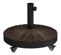Outsunny Pied de parasol base de lestage ronde 22,7 kg résine 4 roulettes Ø52 x H41 cm Bronze