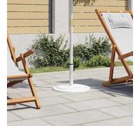 Pied de parasol blanc 45 x 45 x 30 cm, support de parasol en fonte robuste pour terrasse, jardin et extérieur, base stable avec adaptateur pour barres de 35/38/48 mm