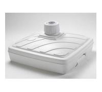 Pied de parasol carré - EDA - En plastique blanc - 40 litres - Poignée et roulettes