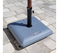 Pied de parasol carré en ciment gris 50 kg basalta
