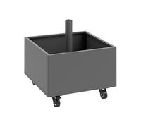 Pied de parasol carré jardinière 2 en 1 - 4 roues 2 freins - 50 x 50 x 46 cm - métal galvanisé gris