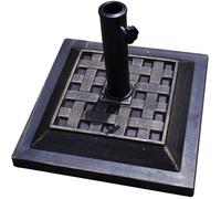 COSTWAY Pieds de Parasol en Résine 12KG Noir pour Poteau de Parapluie Dia.38mm ou 48mm Forme Carré Terrasse Cour Jardin