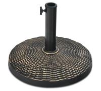 Pied de Parasol COSTWAY Ronde en Résine de 12 Kg pour Dia. de mât 38/48 mm, avec Bouton Réglable, Résistante à Toutes Saisons