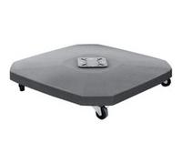 Pied de parasol dalle carré à roulette ciment gris Atavio Hesperide