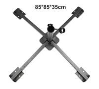 Pied de parasol de jardin, pied de parasol pliable en métal avec trou central réglable pour s'amuser en extérieur et une installation facile, noir 14 x 44 x 14 cm