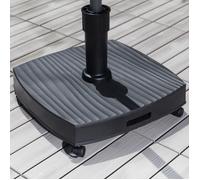 Pied de parasol - EDA - Béton 30 kg - Carré - Roulettes pratiques