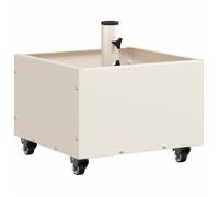 vidaXL Base de parasol avec jardinière Acier Blanc 45x45x45 cm Roulable Ajustable 360°