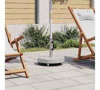 Pied de parasol en granit 30 kg, rond, gris, robuste, pour jardin, terrasse, roulettes et adaptateur pour mâts de 38/48 mm, résistant aux intempéries, utilisation en extérieur
