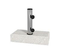 Pied de parasol en granite gris - poids net 25 Kg - 2 vis de serrage - compatible mât 32 à 48 mm Gris