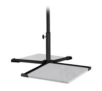 relaxdays Plaques support à parasol, pour barres de 25-35 mm, pied en croix, pliant, jardin & balcon, métal, noir