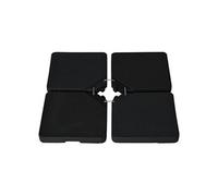 Outsunny Lestages pour parasols Dalles de Parasol 4 plaques HDPE - A remplir d'eau ou de Sable jusqu'à 60/70 kg - dim. 100 x 100 x 6,8 cm Noir