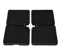 Outsunny Lestages pour parasols Dalles de Parasol 4 plaques HDPE - A remplir d'eau ou de Sable jusqu'à 60/70 kg - dim. 100 x 100 x 6,8 cm Noir