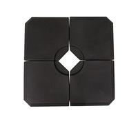 Outsunny Pied de Parasol Lot de 4 Dalles pour Parasol à Lester - A remplir d'eau jusqu'à 80 kg ou de Sable jusqu'à 120 kg - dim. tot. 100L x 100l x 9,5H cm HDPE Noir