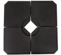 Outsunny Pied de Parasol Lot de 4 Dalles pour Parasol à Lester - A remplir d'eau jusqu'à 80 kg ou de Sable jusqu'à 120 kg - dim. tot. 100L x 100l x 9,5H cm HDPE Noir