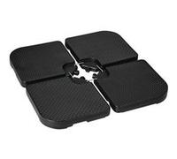 Outsunny Lot de 4 Dalles de lestage pour Parasol déporté - à remplir d'eau ou de Sable jusqu'à 60/80 kg - 100 x 100 x 8 cm Noir