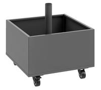 Pied de parasol - Outsunny - 2 en 1 - avec roues universelles et trous de drainage - bac à fleurs - 50 x 50 x 46 cm - gris foncé